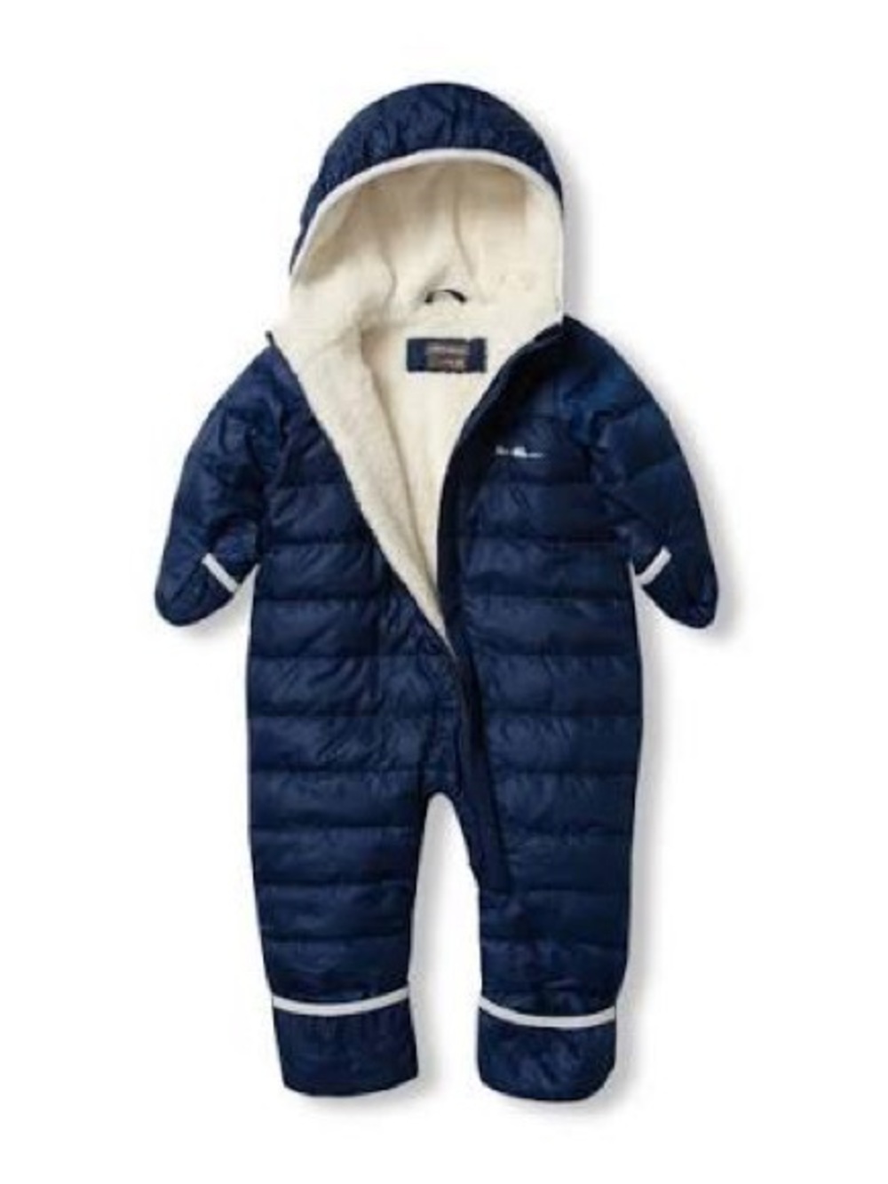Eddie Bauer Navy and Cream Puffer Baby One-Piece Footie